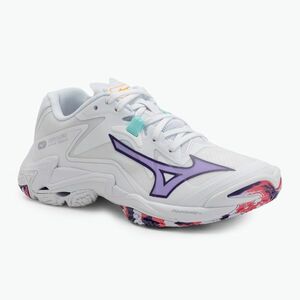 Női röplabda cipő Mizuno Wave Lightning Z8 fehér/ibolya indigó/camelliaros (Wave Lightning Z8 V1GC240020) kép