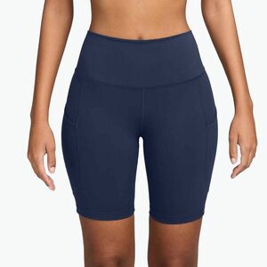 Női Nike One High Waisted 8" Biker rövidnadrág éjfekete tengerészkék (One High Waisted 8" Biker FZ6758-410) kép