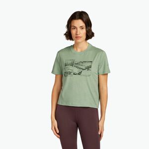 Női póló icebreaker Merino 150 Tech Lite Crop The Climb seaglass (Merino 150 Tech Lite Crop The Climb IB0A57CD0GZ1) kép