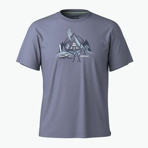 Férfi túrapóló Smartwool Alpine A-Frame Graphic Tee Nightfall Blue (Alpine A-Frame Graphic Tee SW002978P431) kép