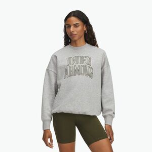 Női pulóver Under Armour Rival Fleece Varsity Crew halo gray light heather/expedition green (Rival Fleece Varsity Crew 6007880-014) kép