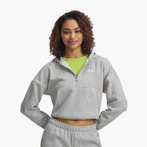 Női Under Armour Rival Fleece Piped HZ kapucnis pulóver mod szürke világos melírozott/fehér (Rival Fleece Piped HZ Hoodie 6003707-011) kép