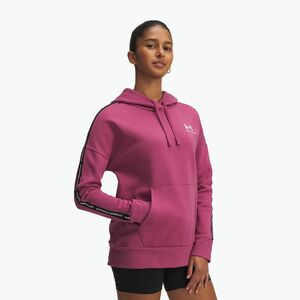Női kapucnis pulóver Under Armour Icon Fleece Taped Hoody fuchsia dusk/white (Icon Fleece Taped Hoody 6003708-659) kép