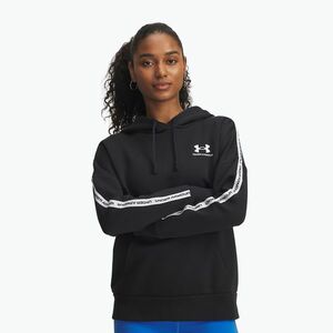 Női kapucnis pulóver Under Armour Icon Fleece Taped Hoody black/white (Icon Fleece Taped Hoody 6003708-004) kép