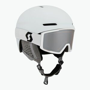 Sí sisak SCOTT Track + síszemüveg Factor Pro Combo mineral white/amp silver chrome (Track + Gogle Factor Pro Combo 283741) kép