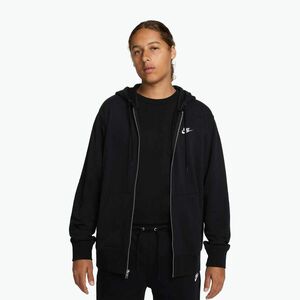 Férfi cipzáras kapucnis pulóver Nike Club FZ Hoodie black/black/white (Club FZ Hoodie FN3884-010) kép
