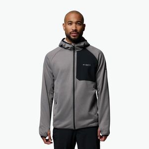 Férfi kapucnis polárdzseki Columbia Triple Canyon Grid Fleece Hooded Full Zip II City Grey/Black (Triple Canyon Grid Fleece Hooded Full Zip II 2094973023) kép