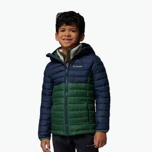 Gyerek dzseki Columbia Powder Lite II Hooded rain forest/collegiate navy (Powder Lite II Hooded 2090023375) kép