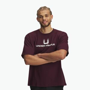 Férfi Under Armour Logo Heayweight póló sötét bordó/fehér (Logo Heayweight 6005150-600) kép