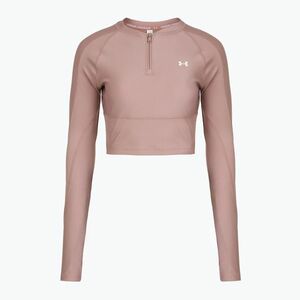 Női edző hosszú ujjú Under Armour HeatGear Rib 1/4 Zip turmalin rózsaszín/turmalin rózsaszín/fehér (HeatGear Rib 1/4 Zip 6003981-673) kép