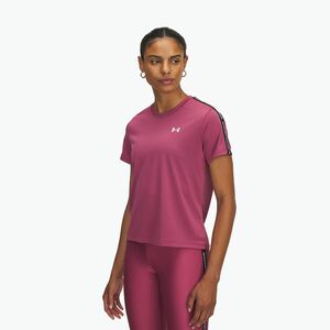 Női edzőpóló Under Armour Tech Wordmark Tape fuchsia dusk/black/white (Tech Wordmark Tape 6003915-659) kép