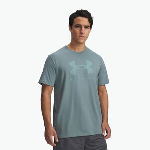 Férfi edzőpóló Under Armour Sportstyle Logo Update jasper blue/serpentine (Sportstyle Logo Update 1382911-587) kép