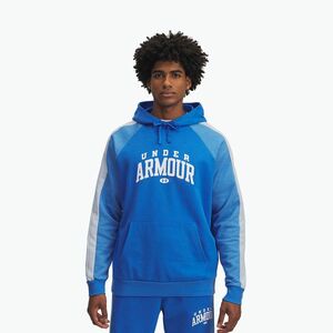 Férfi Under Armour Rival Fleece Colorblock kapucnis pulóver kék atlantisz/fehér (Rival Fleece Colorblock Hoodie 6003958-402) kép