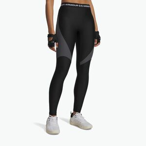 Női leggings Under Armour HeatGear Rib black/castlerock/white (HeatGear Rib 6003983-004) kép