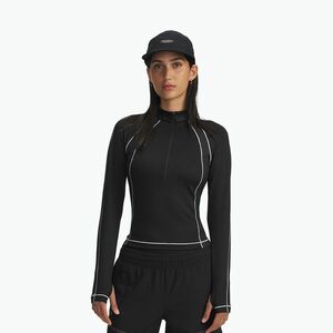 Női hosszú ujjú tréningfelső Under Armour ColdGear Textured 1/2 Zip black/white/metallic silver (ColdGear Textured 6003998-003) kép