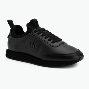 Férfi cipők Calvin Klein YM0YM01362 Retro Runner Sock Laceup Leather triple black (Retro Runner Sock Laceup Leather YM0YM013620GJ) kép