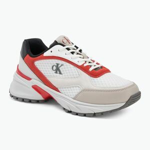 Férfi cipők Calvin Klein YM0YM01379 Hike Runner Mesh MIX bright white/grey/flame scarlet (Hike Runner Mesh MIX YM0YM0137902Z) kép