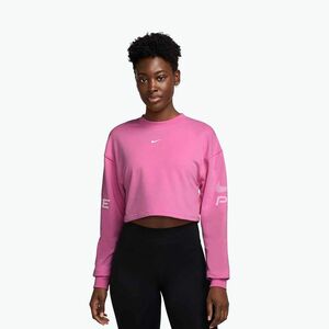 Női edzőpulóver Nike Pro Dri-Fit Loose Crew-Neck playful pink/pink foam/white (Pro Dri-Fit Loose Crew-Neck HV3591-675) kép