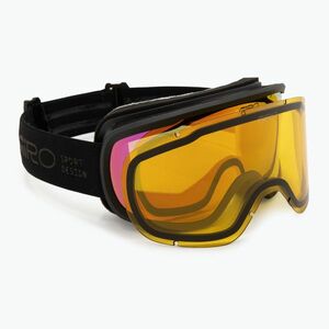 Női síszemüveg Giro Moxie black stacked/amber pink/yellow (Moxie 7172002) kép