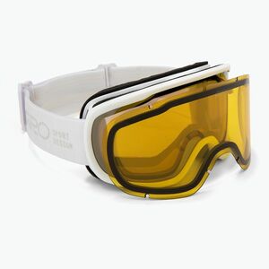 Női sí-szemüveg Giro Moxie white stacked/amber gold/yellow (Moxie 7172008) kép