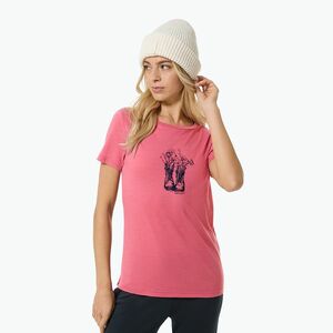 Női póló super.natural Flower Boots Tee mauvewood/blueberry (Flower Boots Tee SNWP03124) kép