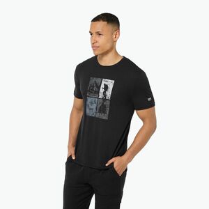 Férfi póló super.natural Go Hiking Tee jet black/various (Go Hiking Tee SNMP01226) kép
