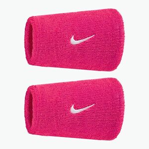 Frottír csuklópántok Nike Swoosh Classic Doublewide Wristbands 2 db vivid pink/white (Swoosh Classic Doublewide Wristbands N1012406-639) kép