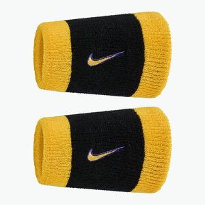 Csuklópántok Nike Swoosh Classic Doublewide Wristbands 2 db black/court purple university gold (Swoosh Classic Doublewide Wristbands N1012406-009) kép