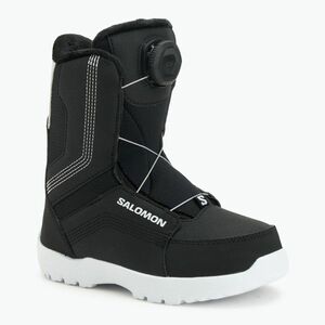 Gyerek snowboard bakancs Salomon Whipstar Boa Jr black/black/white (Whipstar Boa Jr L47112800) kép