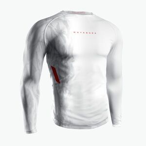 Férfi hosszú ujjú rashguard Hayabusa Apex Rash Guard white/coral (Apex Rash Guard ARG-LS-WHCL) kép