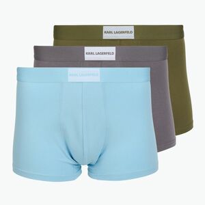 Férfi boxeralsók KARL LAGERFELD Essential Logo Trunk 3 pár olive/clear sky/excalibur (Essential Logo Trunk A3M47011) kép