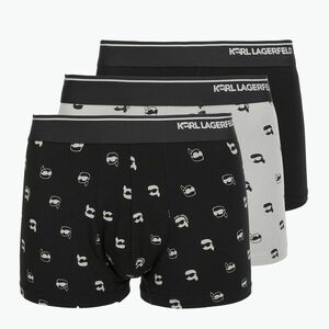 Férfi boxeralsó KARL LAGERFELD Ikon Aop Trunk 3 pár karl dot/ash black (Ikon Aop Trunk A3M47008) kép