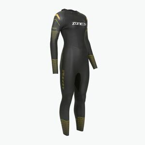 Női triatlon neoprénruha Zone3 Thermal Aspect Breaststroke 2, 5 mm black/orange/yellow (Thermal Aspect Breaststroke WS21WTMA101) kép