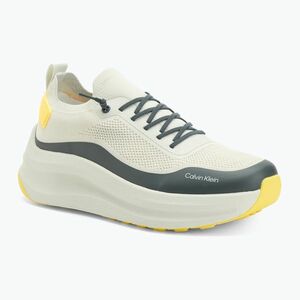 Férfi cipők Calvin Klein YM0YM01457 Chunky Runner Fűzős Zokni-szerű Kötött vaporous white/coal/buttercup (Chunky Runner Lace Up Sock Knit YM0YM014570LJ) kép