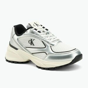 Női cipők Calvin Klein YW0YW02063 Hike Runner Lace Up Mesh Mix silver/black/bright white (Hike Runner Lace Up Mesh Mix YW0YW020630IX) kép