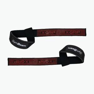 Súlyemelő hevederek GymBeam X-Grip black/red (X-Grip 4479) kép