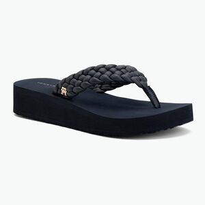 Női strandpapucs Tommy Hilfiger Wedge Cornrow Beach space blue (Wedge Cornrow Beach FW0FW09037DW6) kép