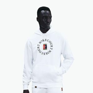 Férfi tenisz pulóver Nike Court Dri-Fit Heritage French Terry Hoodie white/black (Court Dri-Fit Heritage French Terry Hoodie HM6759) kép