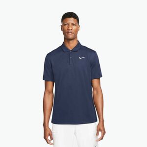 Férfi teniszpóló Nike Court Dri-Fit Polo Solid obsidian/white (Court Dri-Fit Polo Solid DH0857-451) kép