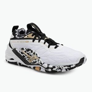 Mizuno Wave Stealth Neo 2 kézilabda cipő white/black/ge gold (Wave Stealth Neo 2 X1GA240041) kép