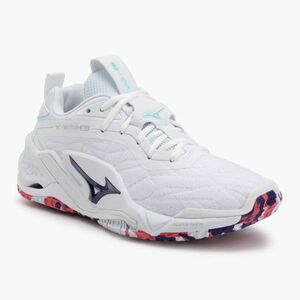 Kézilabda cipő Mizuno Wav Stealth Neo 2 white/violet indigo/camellia rose (Wav Stealth Neo 2 X1GB240120) kép