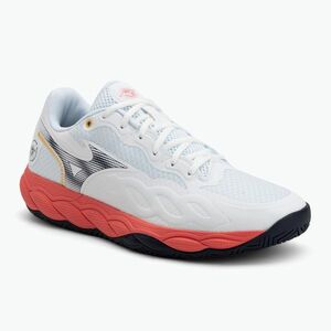 Férfi teniszcipők Mizuno Wave Enforce Court AC white/baritone blue/calypso coral (Wave Enforce Court AC 61GA243260) kép