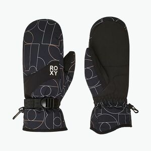 Női snowboardkesztyű Roxy Jetty Mitt true black/bobby line (Jetty Mitt ERJHN03266-KVJ3) kép