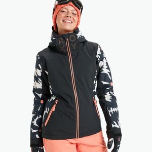 Női snowboard kabát ROXY Free Jet true black/big flower (Free Jet ERJTJ03527-KVJ2) kép