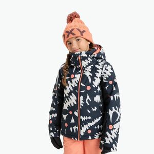 Gyerek snowboarddzseki ROXY Free Jet true black/big flower (Free Jet ERGTJ03198-KVJ2) kép