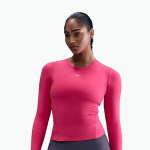Női hosszú ujjú póló Nike One Fitted Dri-Fit rush pink/white (One Fitted Dri-Fit IM9449-666) kép