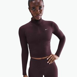 Női felső Nike One Fitted Dri-Fit 1/4 Zip Mid Layer burgundy crush/white (One Fitted Dri-Fit 1/4 Zip Mid Layer IM9447-652) kép