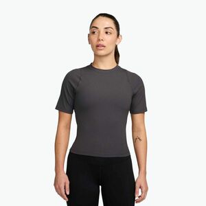 Női póló Nike Zenvy Rib Dri-Fit Thunder Grey/White (Zenvy Rib Dri-Fit SS HF2772-036) kép