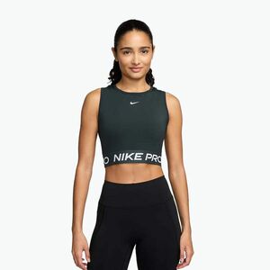 Női edzőpóló Nike Pro Dri-Fit seaweed/white (Pro Dri-Fit FZ3615-390) kép