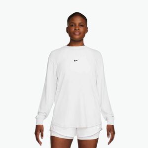Női hosszú ujjú edzőpóló Nike One Relaxed Dri-Fit white/black (One Relaxed Dri-Fit FN2817) kép